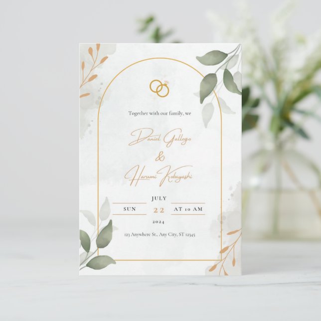Einladungen für Hochzeiten (Stehend Vorderseite)
