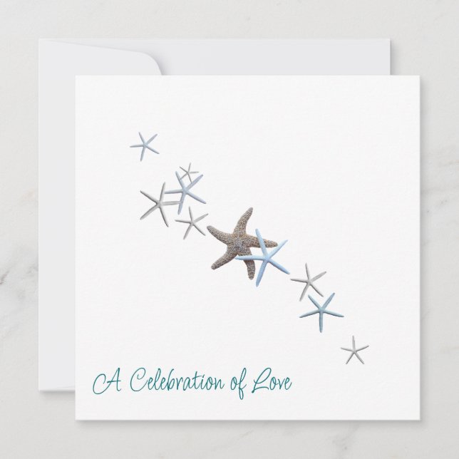 Einladungen für Hochzeiten am Starfish Beach (Vorderseite)