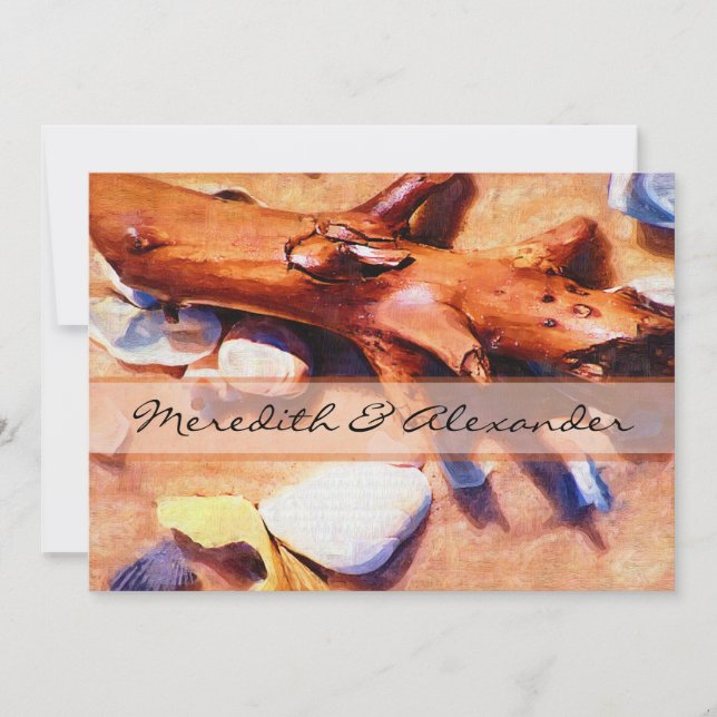 Einladungen für Hochzeiten am Strand (Vorderseite)