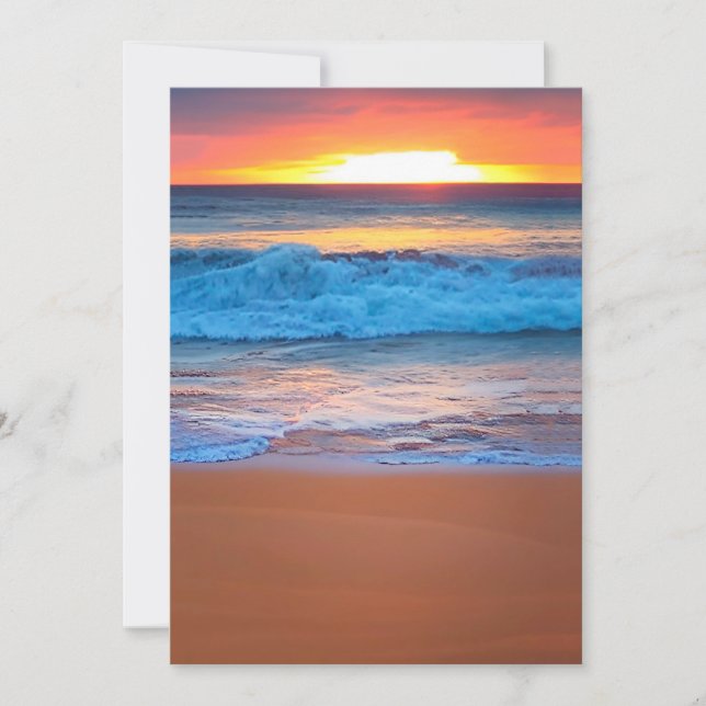 Einladungen für Hochzeiten am Strand Sonnenunterga (Vorderseite)