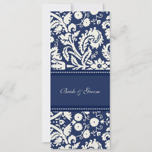 Einladungen für Hochzeiten Dunkle blaue Creme Dama (Vorderseite)