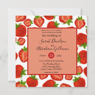 Einladungen für Hochzeiten - Erdbeeren Botanisches