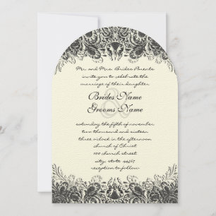 Einladungen für Hochzeiten in Black and Ivory Pais
