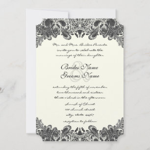 Einladungen für Hochzeiten in Black and Ivory Pais
