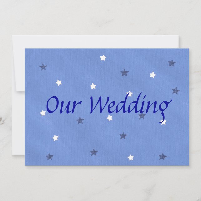 Einladungen für Hochzeiten in Blau und Weiß (Vorderseite)