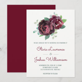 Einladungen für Hochzeiten in Burgund Rose