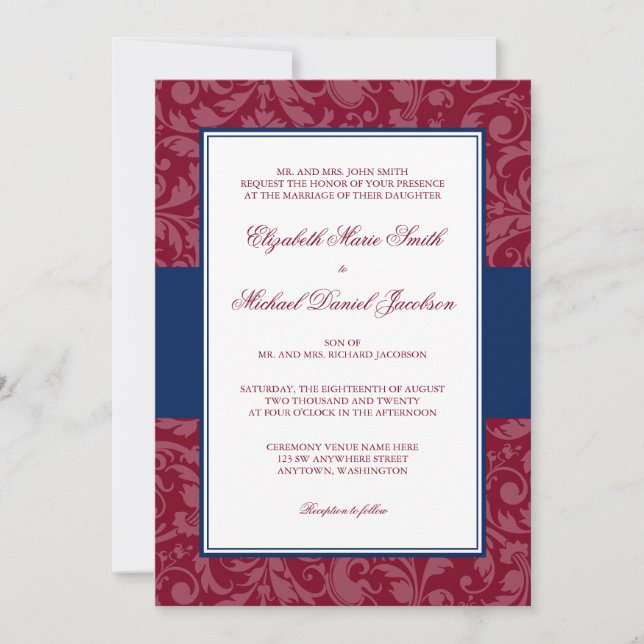 Einladungen für Hochzeiten in Burgund und Damaskus (Vorderseite)
