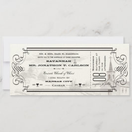Einladungen für Hochzeiten in Elfenbein und Schwar