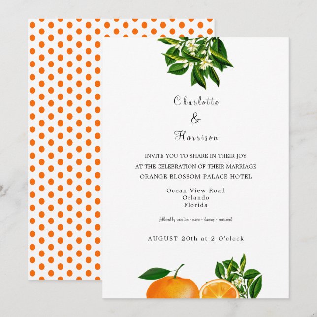 Einladungen für Hochzeiten in Florida (Vorne/Hinten)