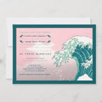 Einladungen für Hochzeiten in japanischem Holzschn