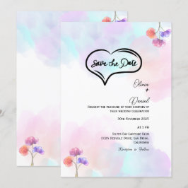 Einladungen für Hochzeiten in Rosa und Blau