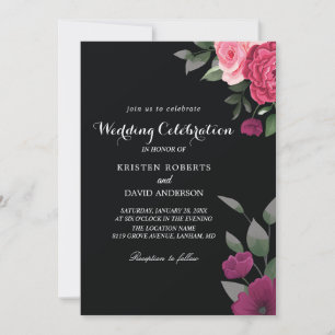 Einladungen für Hochzeiten in Rosa und Schwarz
