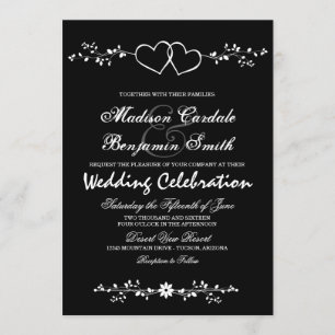 Einladungen für Hochzeiten in Schwarz und Weiß