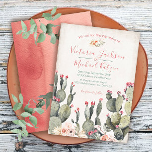 Einladungen für Hochzeiten in Terracota und Cactus