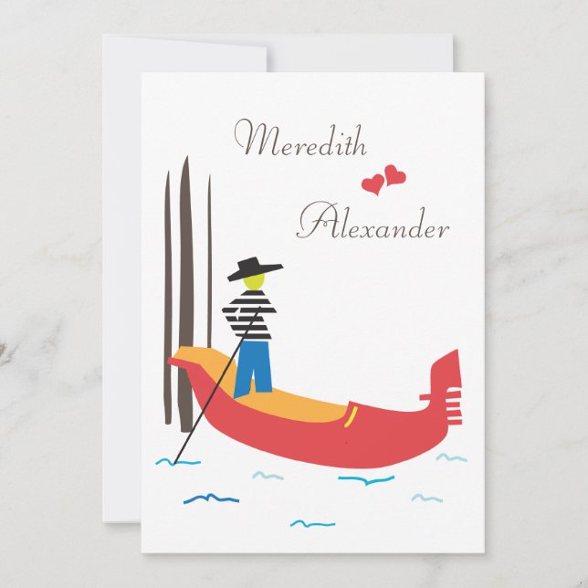 Einladungen für Hochzeiten in Venedig (Vorderseite)