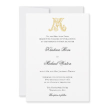 Einladungen für Hochzeiten KM Monogramm oder MK Mo
