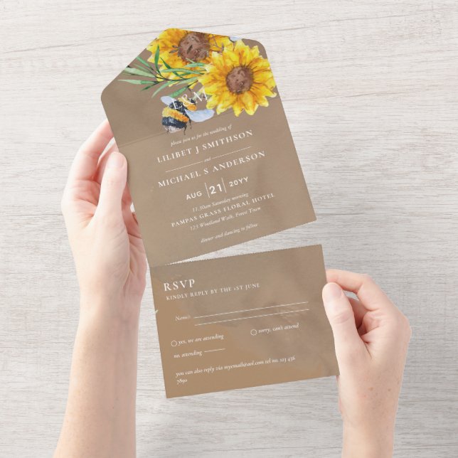 Einladungen für Hochzeiten mit UAWG Rustikalen Son (Abreißen)