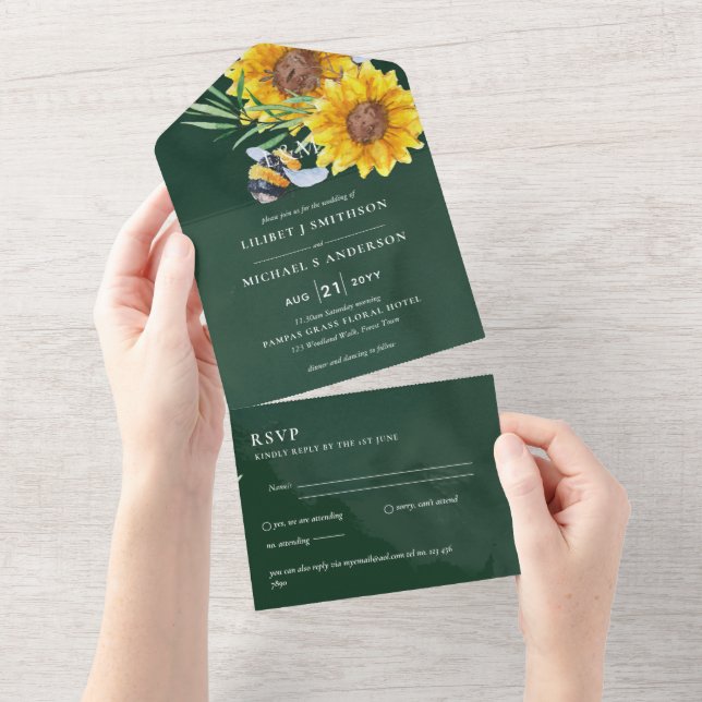 Einladungen für Hochzeiten mit UAWG Rustikalen Son (Abreißen)