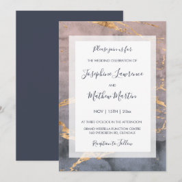 Einladungen für Hochzeiten mit Wasser und Gold