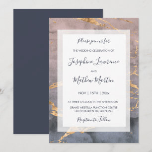 Einladungen für Hochzeiten mit Wasser und Gold