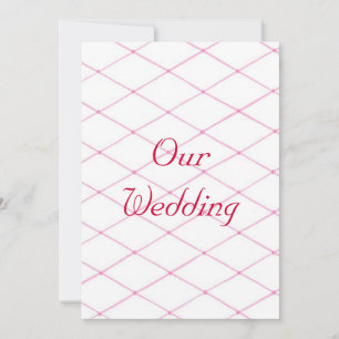 Einladungen für Hochzeiten, rosa Kreuze auf Weiß