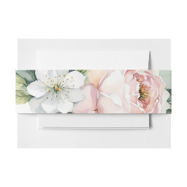 Einladungen für Hochzeiten rosa Peonies Apple Blüt Einladungsbanderole