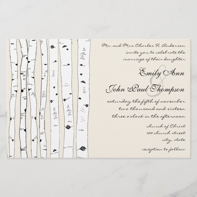 Einladungen für Hochzeiten von Elfenbein (Vorderseite)
