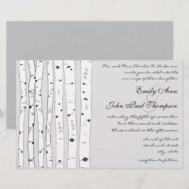Einladungen für Hochzeiten von Elfenbein (Vorne/Hinten)