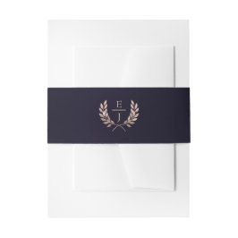 Einladungen für Hochzeiten von Gold Monogram für N Einladungsbanderole