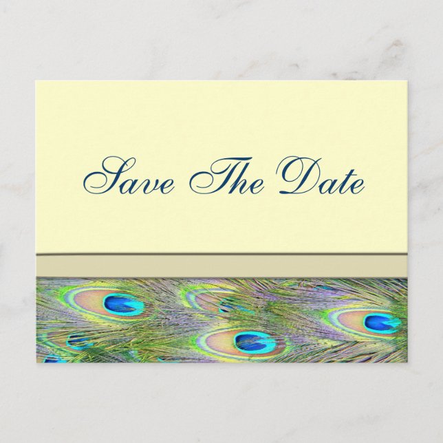 Einladungen für Hochzeiten von Gold Peacock (Vorderseite)