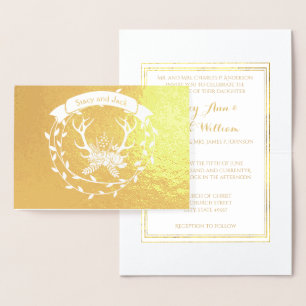 Einladungen für Hochzeiten von Goldfoil Deer Antle