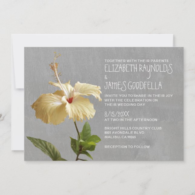 Einladungen für Hochzeiten von Hibisken (Vorderseite)