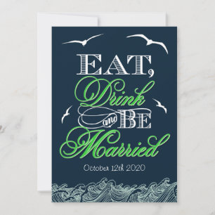 Einladungen für Hochzeiten von Navy Blue & Green N