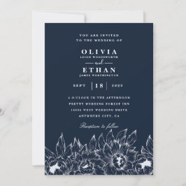 Einladungen für Hochzeiten von Navy und Sonnenblum