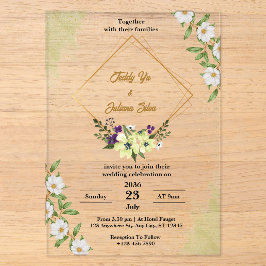 Einladungen für Hochzeiten von weißgrüner Blüte