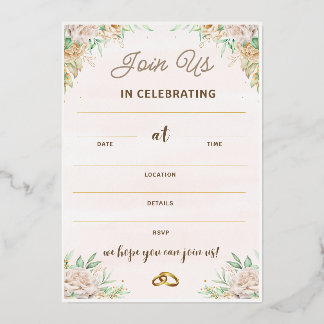 Einladungen für Hochzeiten zum Geburtstag, romanti