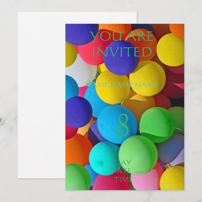 Einladungen für Kindergeburtstag (Vorne/Hinten)