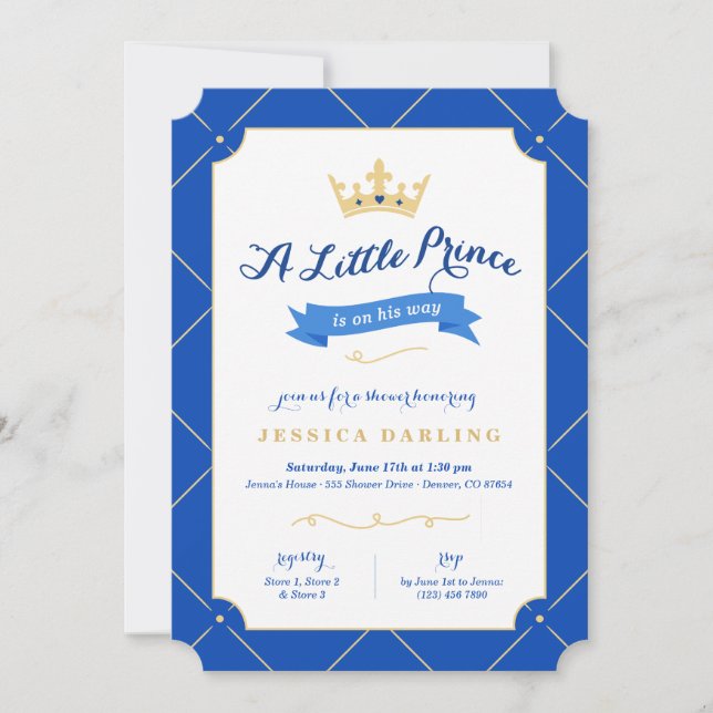 Einladungen für kleine Prince Baby-Dusche | Royal  (Vorderseite)