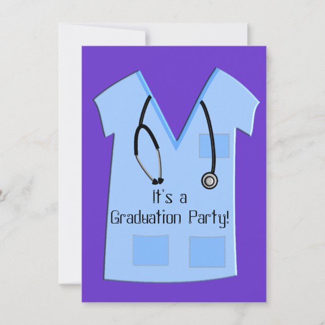 Einladungen für Krankenschwester Blue Scrub Top (Vorderseite)