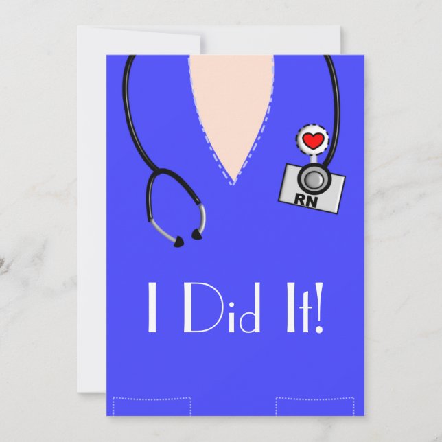 Einladungen für Krankenschwester Blue Scrub Top (Vorderseite)