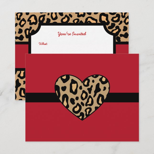 Einladungen für Leopard-Tiere (Vorne/Hinten)