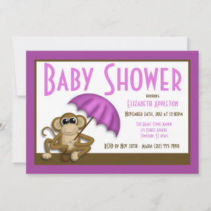 Einladungen für niedliche Lila Babydusche