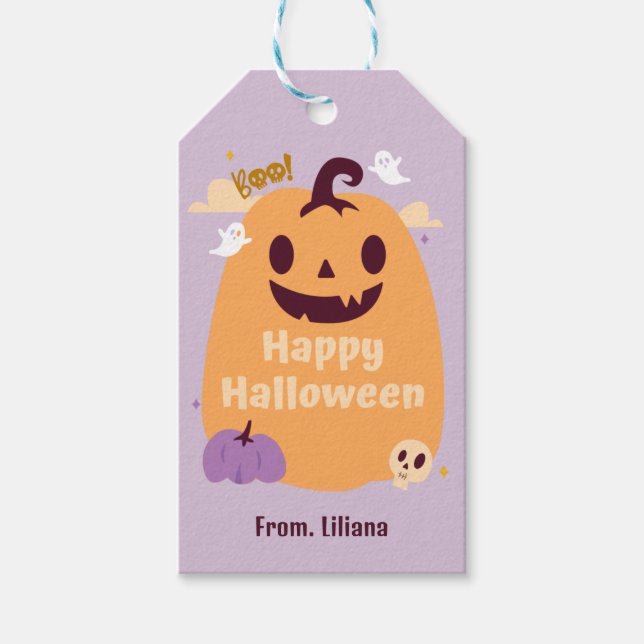 Einladungen für niedliches Halloween-Party testen  Geschenkanhänger (Vorderseite)