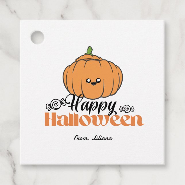 Einladungen für niedliches Halloween-Party testen  Geschenkanhänger (Vorderseite)
