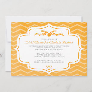 Einladungen für Orange Zickzack Bridal Dusche