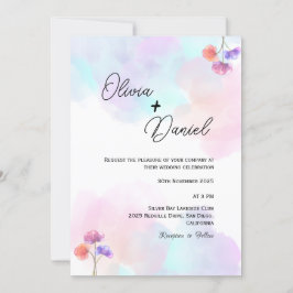 Einladungen für Pastellrosa und Blaue Hochzeiten