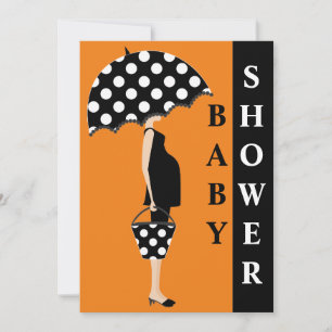 Einladungen für Polka Dot Baby Shower {Orange}