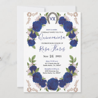 Einladungen für Quinceanera-Einladung, Blu-Rose
