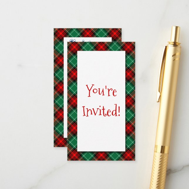 Einladungen für Red Green Holiday Party - Visitenk (Vorderseite/Rückseite Beispiel)