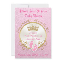 Einladungen für Rosa- und Gold-Baby-Dusche, person